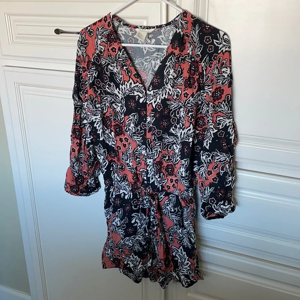 H&M Printed Long-Sleeve Romper